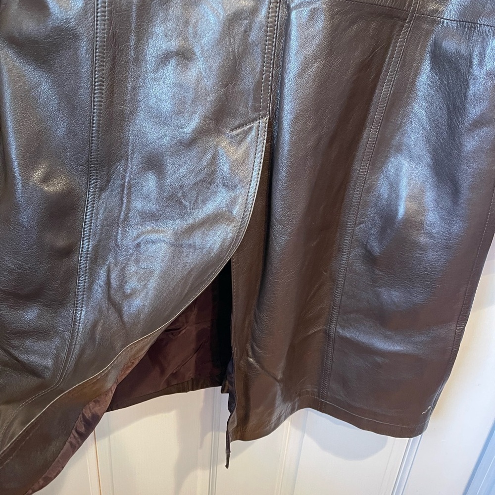 Emanuel Ungaro Women’s Brown Leather Coat 8/42 - Picture 5 of 7